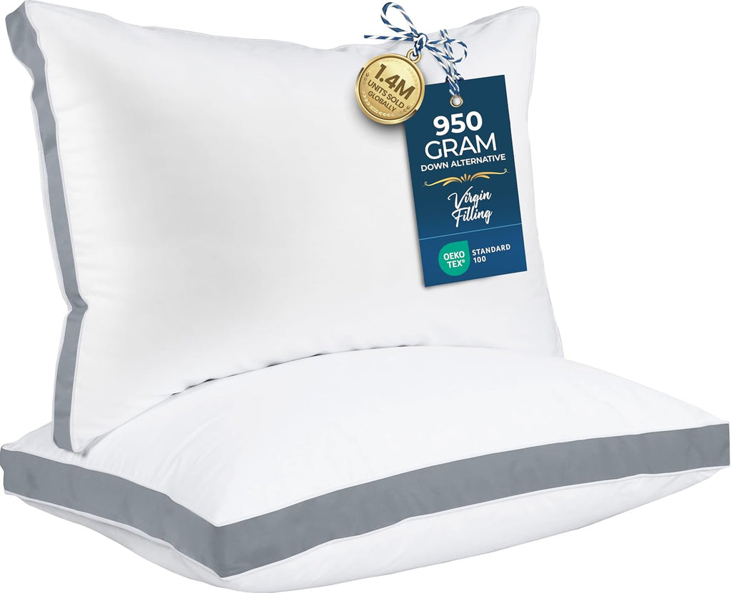 Utopia Bedding Bed Pillows - Soft & Fluffy Down Alternative | Standard Size, Set of 2, Cooling, Hotel Quality