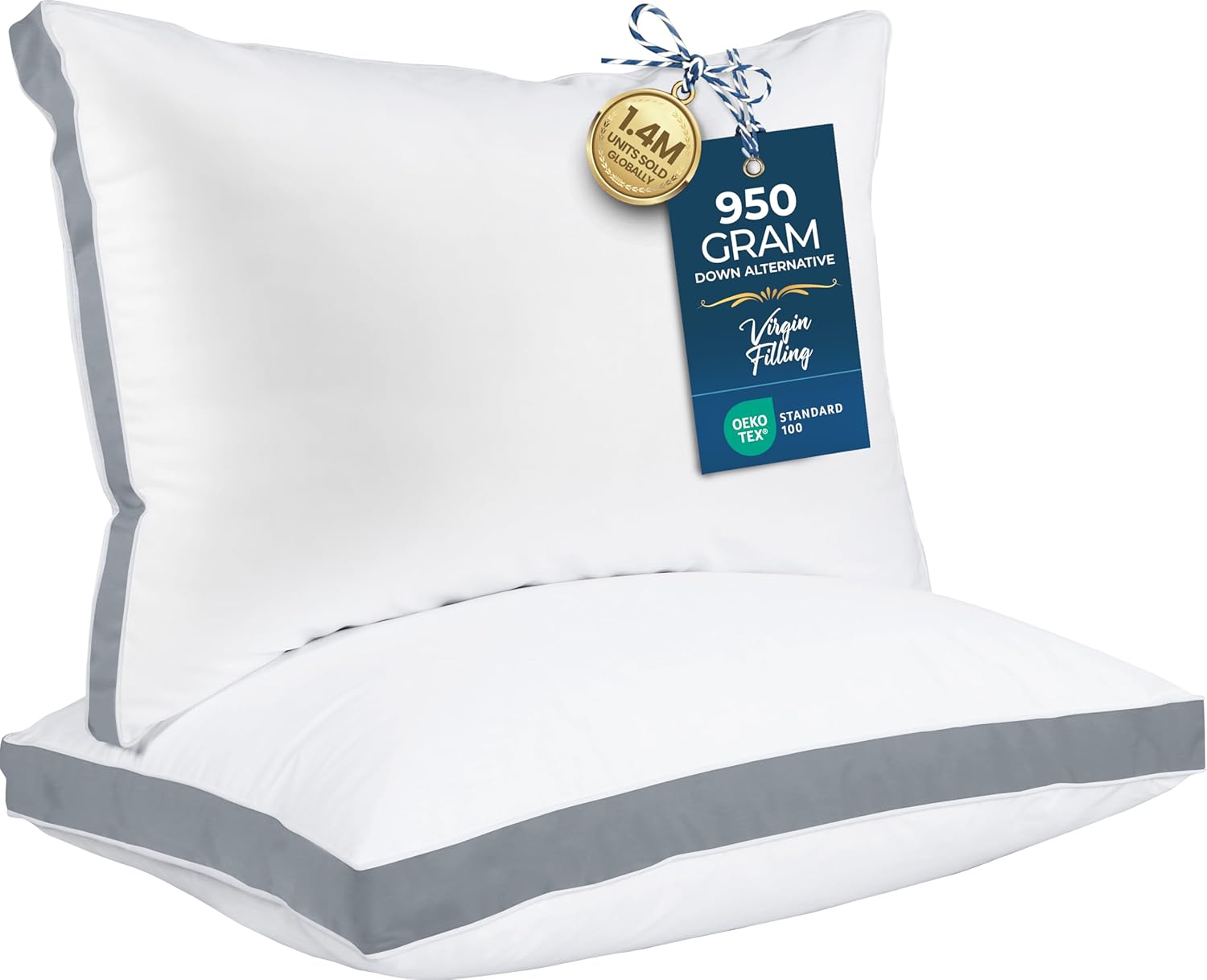 Utopia Bedding Bed Pillows - Soft & Fluffy Down Alternative | Standard Size, Set of 2, Cooling, Hotel Quality