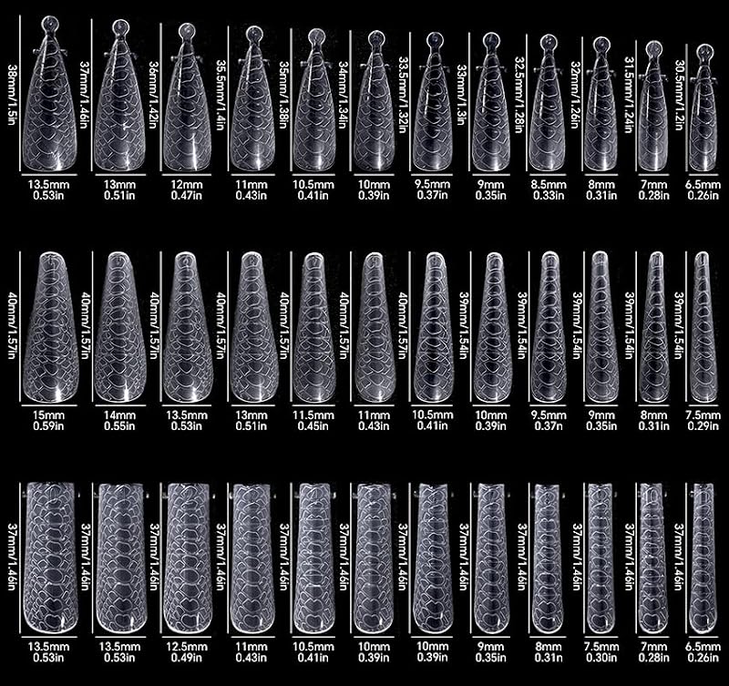 KADS Snake Print Dual Nail Forms 120pcs Lipstick Shape Tips