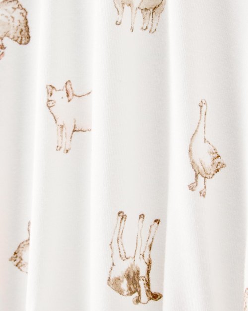 Carter's Neutral PurelySoft Sleep and Play Pajamas, Farm Animal, 3M