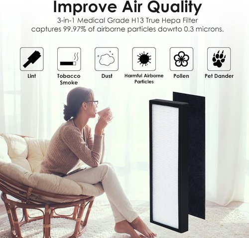 Flintar FLT4825 Air Purifier Filter B - Compatible with G-Guardian & Oransi Finn | 2-Pack
