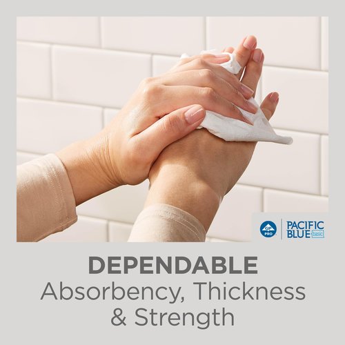 Pacific Blue Basic Multifold Paper Towels by GP PRO (Georgia-Pacific), White, 20204, 250 Towels Per Pack, 16 Packs Per Case, (Case of 16 Packs, 250 per Pack)