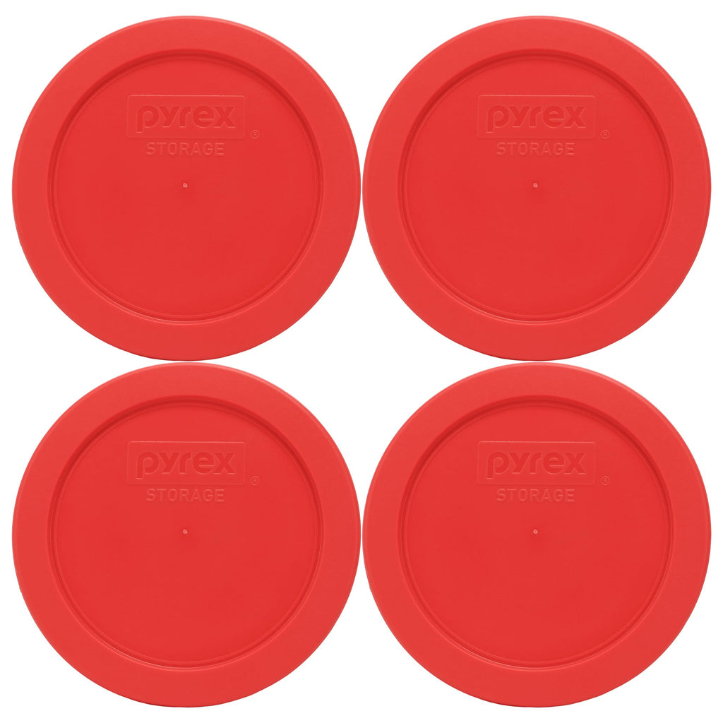 Pyrex 7201-PC 4-Cup Red Food Storage Replacement Lids (4-Pack) Perfect for Meal Prep, Organization, Food Storage and so Much More - Made in USA