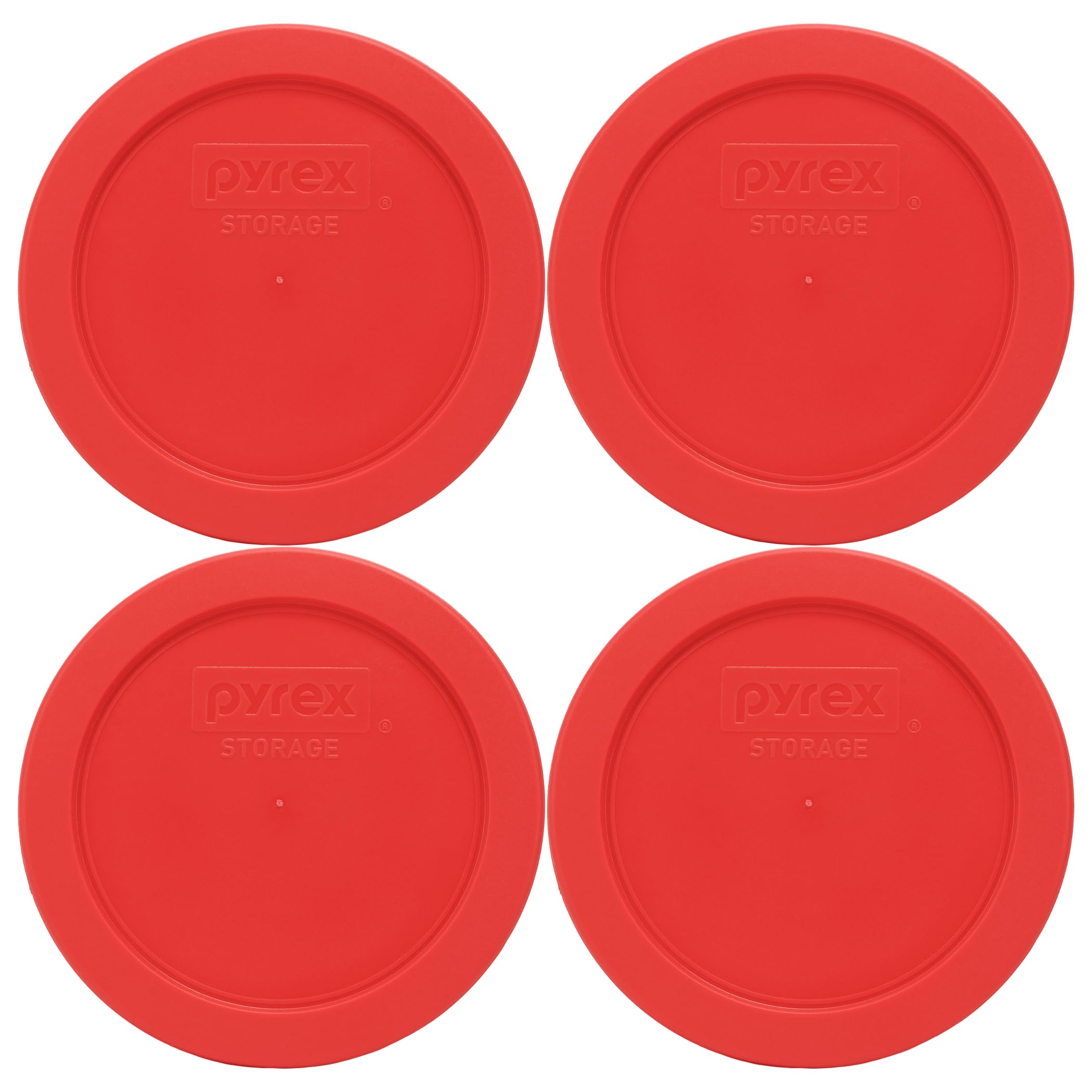Pyrex 7201-PC 4-Cup Red Food Storage Replacement Lids (4-Pack) Perfect for Meal Prep, Organization, Food Storage and so Much More - Made in USA
