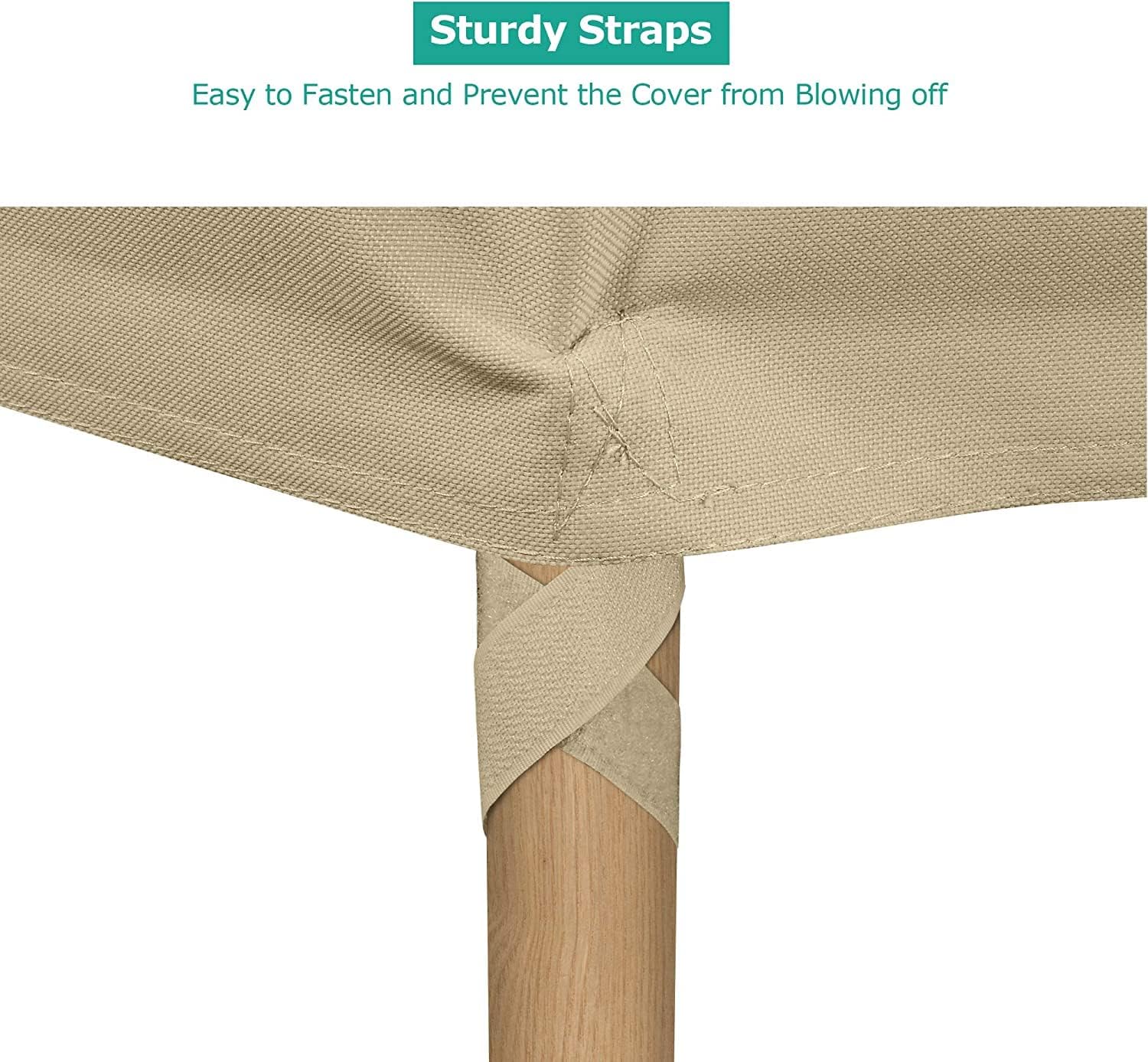 SunPatio Outdoor Chair Covers - Heavy Duty Waterproof Protection | 2 Pack, Beige, 34" W x 37" D x 36"/25" H