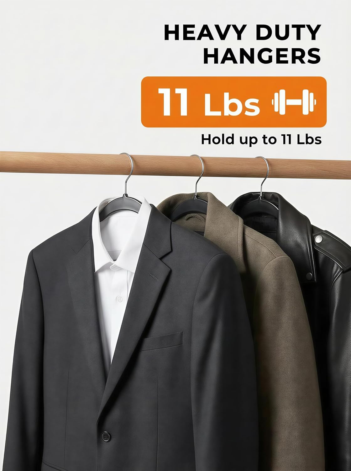 SMARTOR Plastic Hangers - Heavy Duty Slim Clothes Hangers with 360° Swivel Hook | 50 Pack - Black