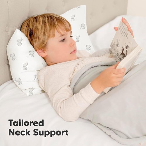 Elly Toddler Pillow - Soft & Breathable Organic Cotton Travel Pillow with Case | 13x18 Inches for Ages 2-5