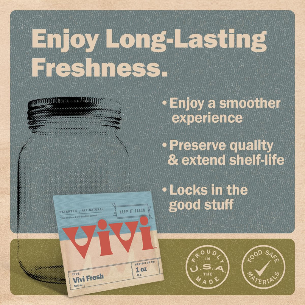 Vivi Fresh ½ Ounce Humidity Control Packs | 10-pack in Resealable Bag | For All Airtight Storage Containers, Store Longer and Preserve Freshness | Made in the USA by Boveda