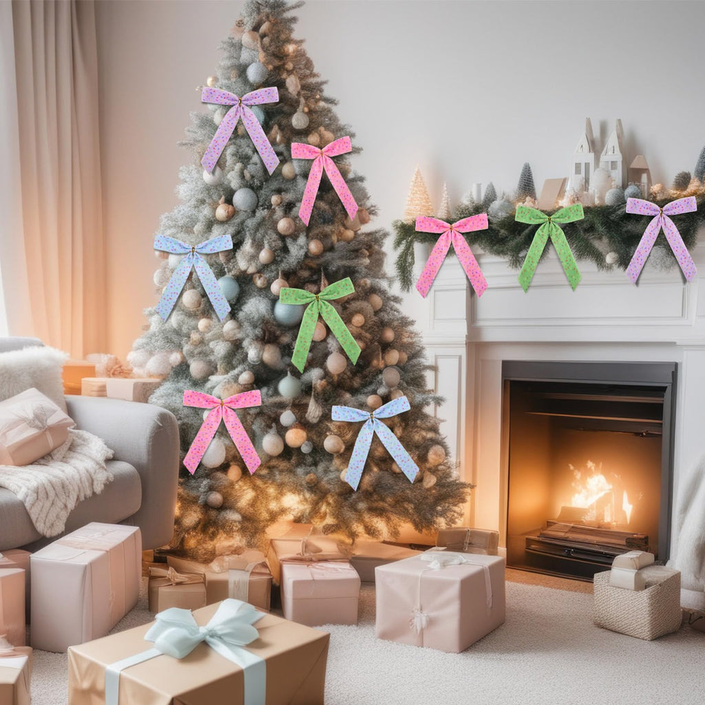 Hillsuren 24 Pcs Camouflage Christmas Bows for Christmas Tree 6 Inch Army Ribbon Bows for Wreath Xmas Gift Wrapping Garland Retirement Military Theme Party Decoration (Camouflage)