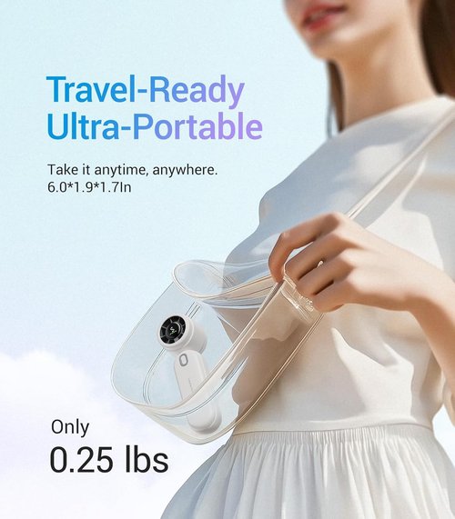 Diveblues High-Speed Portable Handheld Turbo Fan - USB Rechargeable, Compact Design for Travel & Home (White)