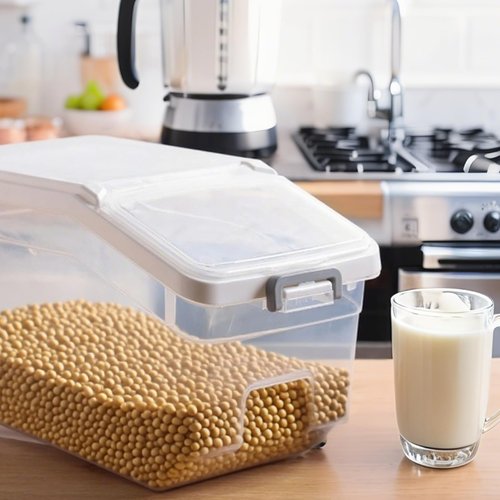 LECEHIVO 5 Pcs Rice Storage Container with Wheels 28 lb Airtight Flour Cereal Grain Organizer Box with Measuring Cup and Flour Scoops Clear Cube Pet Food Bin for Dog Cat Birds Baking Supplies
