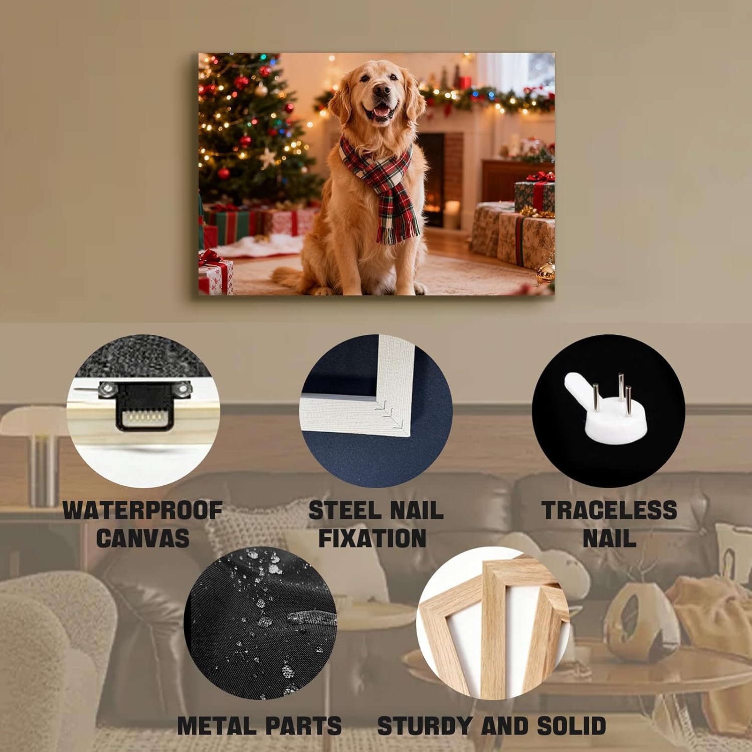 Skiennix Custom Canvas Prints - Personalized Framed Wall Art for Home Decor | Ideal Gift for Weddings, Pets, Family (6" L x 8" W)