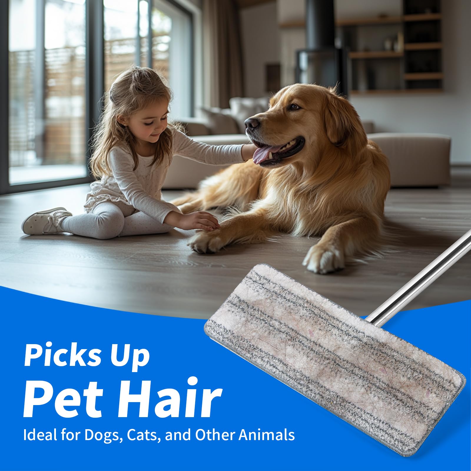 Oshang Flat Mop Head Refill, 13" X 4.9" Flat Mop Pads, Microfiber Mop Pads Flat Mop Replacement Heads (White and Grey)