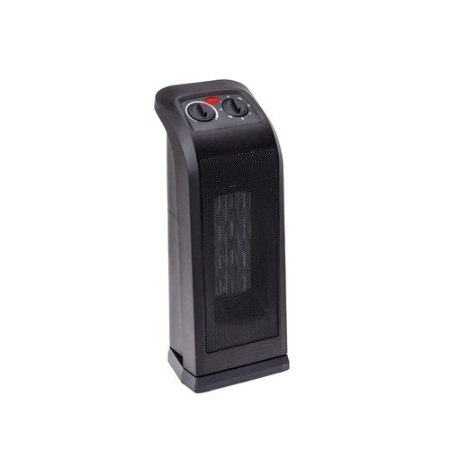 Comfort Zone 18" Tower Space Heater with PTC Heating Element, 1500W/900W Dual Heat, 60° Oscillation, Adjustable Thermostat, Fan-Only Mode, Overheat & Tip-Over Protection, Portable Electric Heater