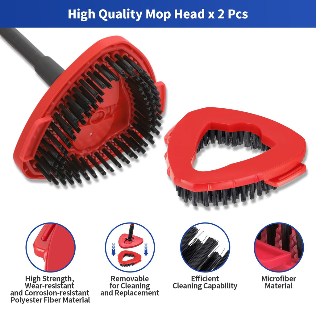 10-Pack Compatible with O-Cedar Mop Heads Replacements: 2 Mop Scrub Brush Head + 8 Microfiber Spin Mop Refills for EasyWring 1-Tank System - Enhanced Cleaning Performance