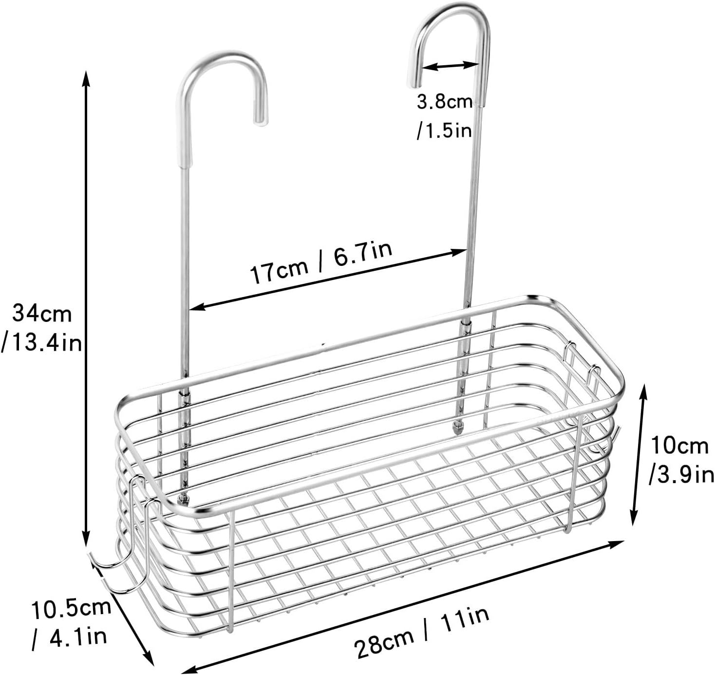 YQh Hanging Shower Rack - Rotating Bathroom Storage Bracket | Rust-Proof 304 Stainless Steel