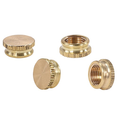 Aspen Creative 21059-06-4, Lamp Lock-Up Caps 4Pcs/Pack Steel Brass Cap/Brass Finish