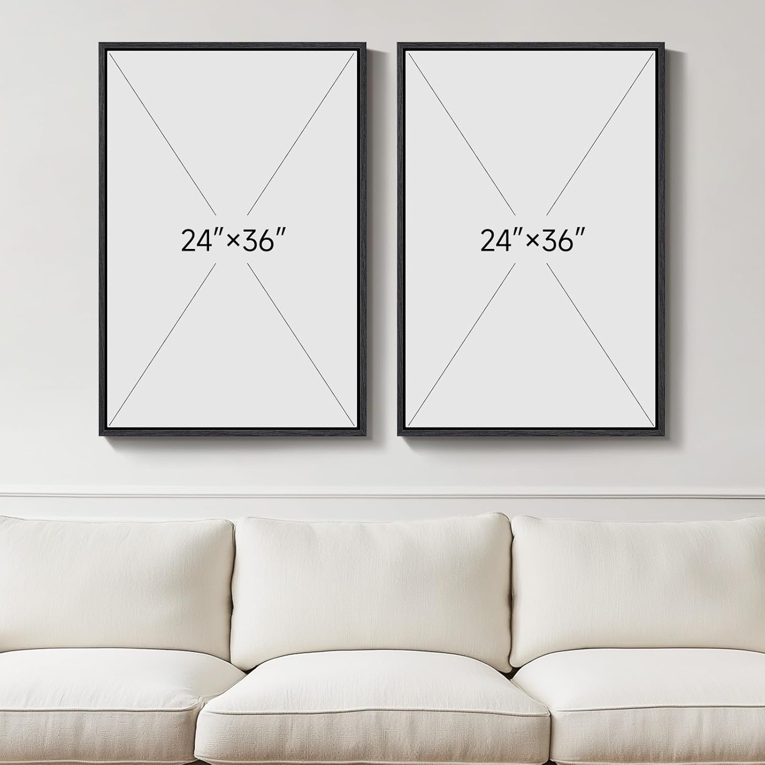 Skiennix Large 3D Textured Black and White Abstract Wall Art - Set of 2 Modern Paintings | 24x36 In Minimalist Decor
