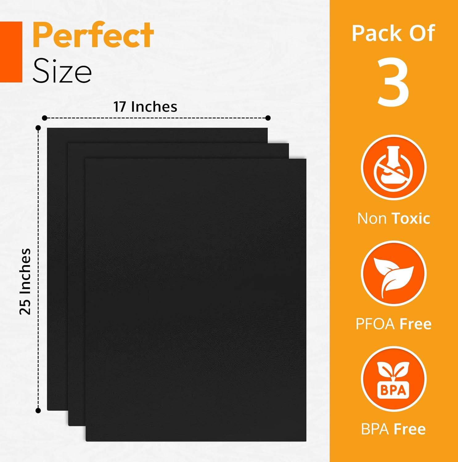 Skiennix Heavy Duty Oven Liners - Non-Stick Teflon Mats for Electric & Gas Ranges | BPA & PFOA Free