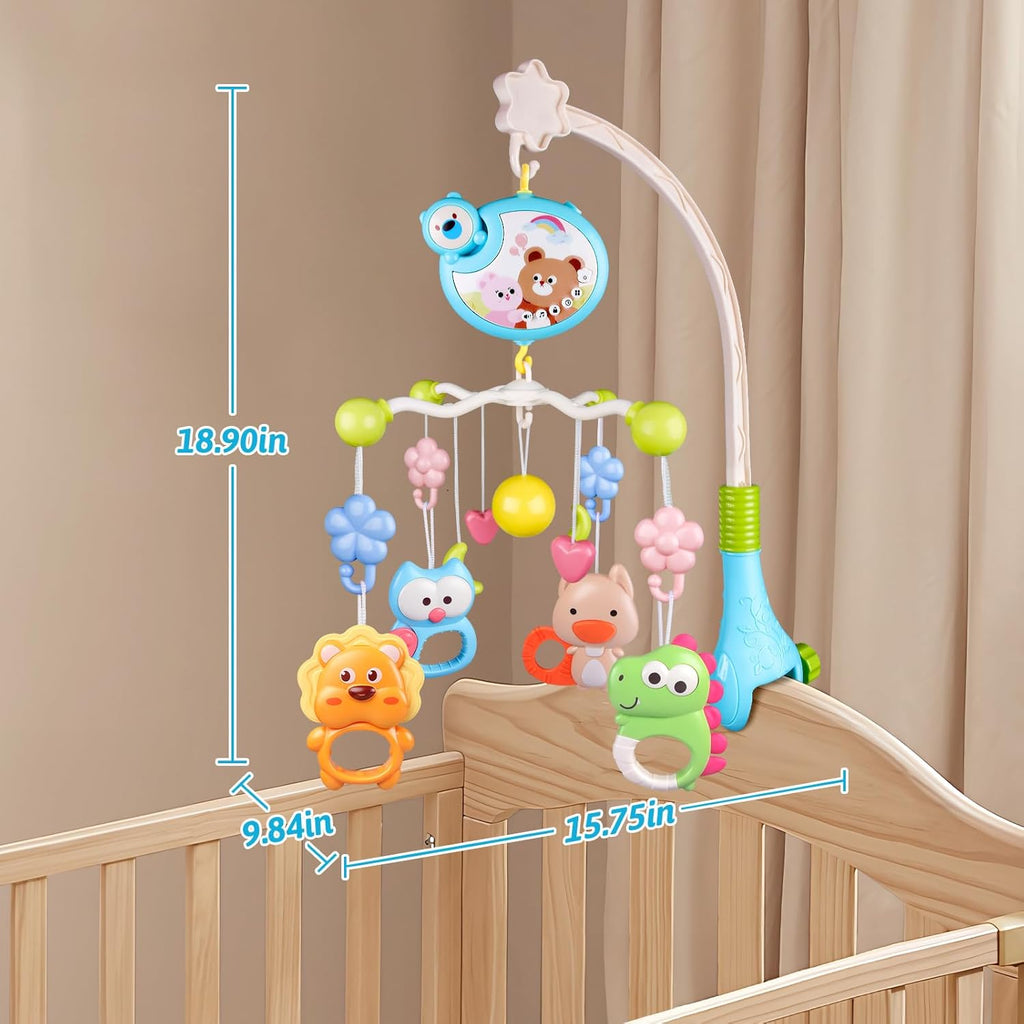 Skiennix Crib Mobile - Musical & Light-Up Nursery Toy for Boys & Girls | Portable Animal Design
