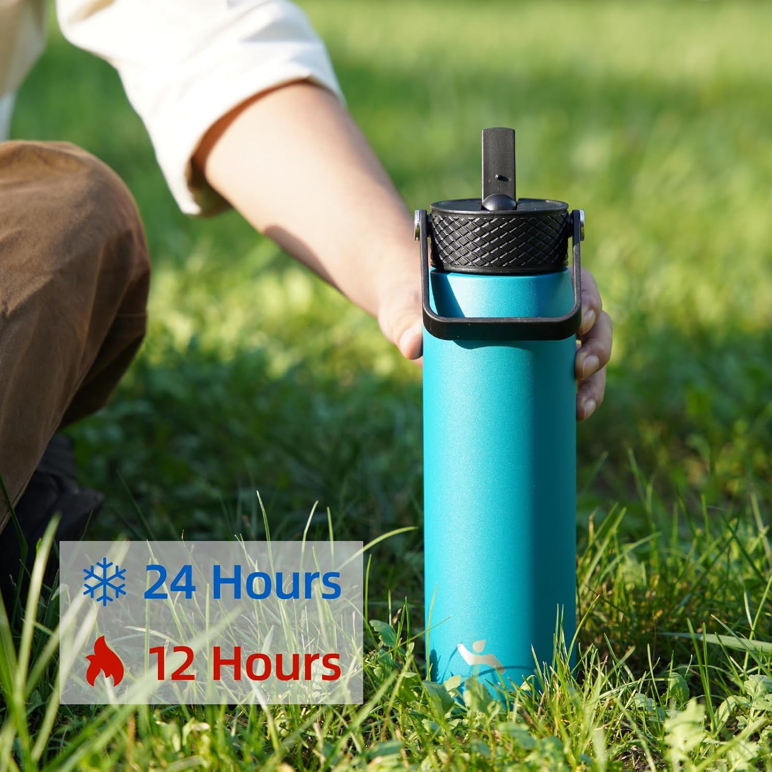 Skiennix 25oz Insulated Stainless Steel Water Bottle - Leakproof BPA-Free with 3 Lids | Pink