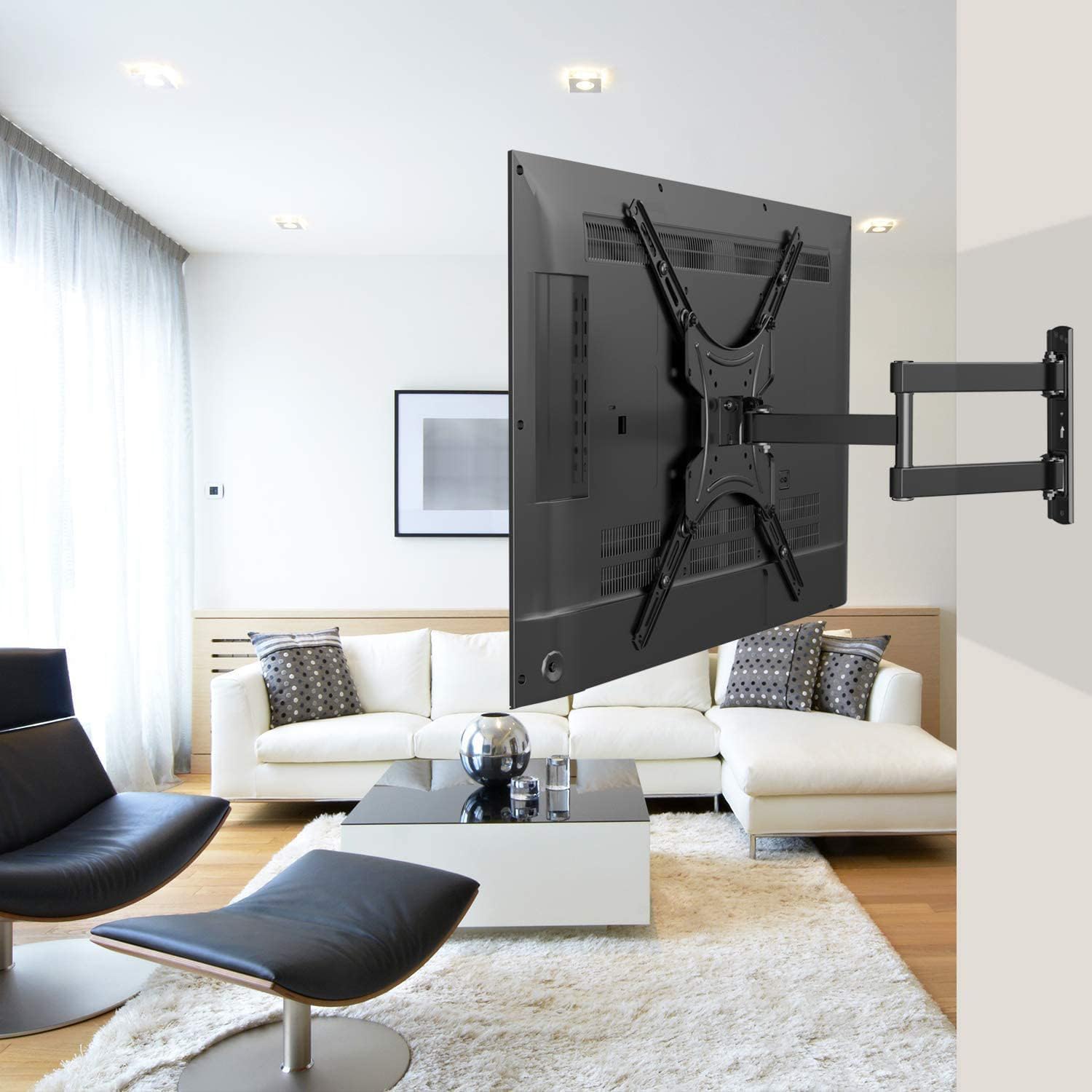 Pipishell Full Motion TV Wall Mount - Articulating Arms for 24-55 Inch LED LCD TVs | Max VESA 400x400mm, 66lbs Capacity