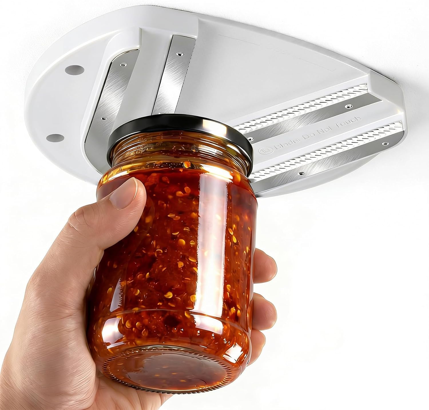 Skiennix Jar Opener - Ergonomic Design for Seniors with Arthritis | One-Handed, Stainless Steel, White