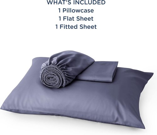 Bedsure Cooling Sheets - Twin Size, Breathable Rayon from Bamboo, Soft & Silky, Deep Pocket Up to 16 Inches, Dark Grey