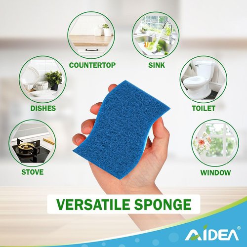 AIDEA Non-Scratch Kitchen Sponges - 24 Count for Safe Cleaning of Non-Stick Cookware & Dishes