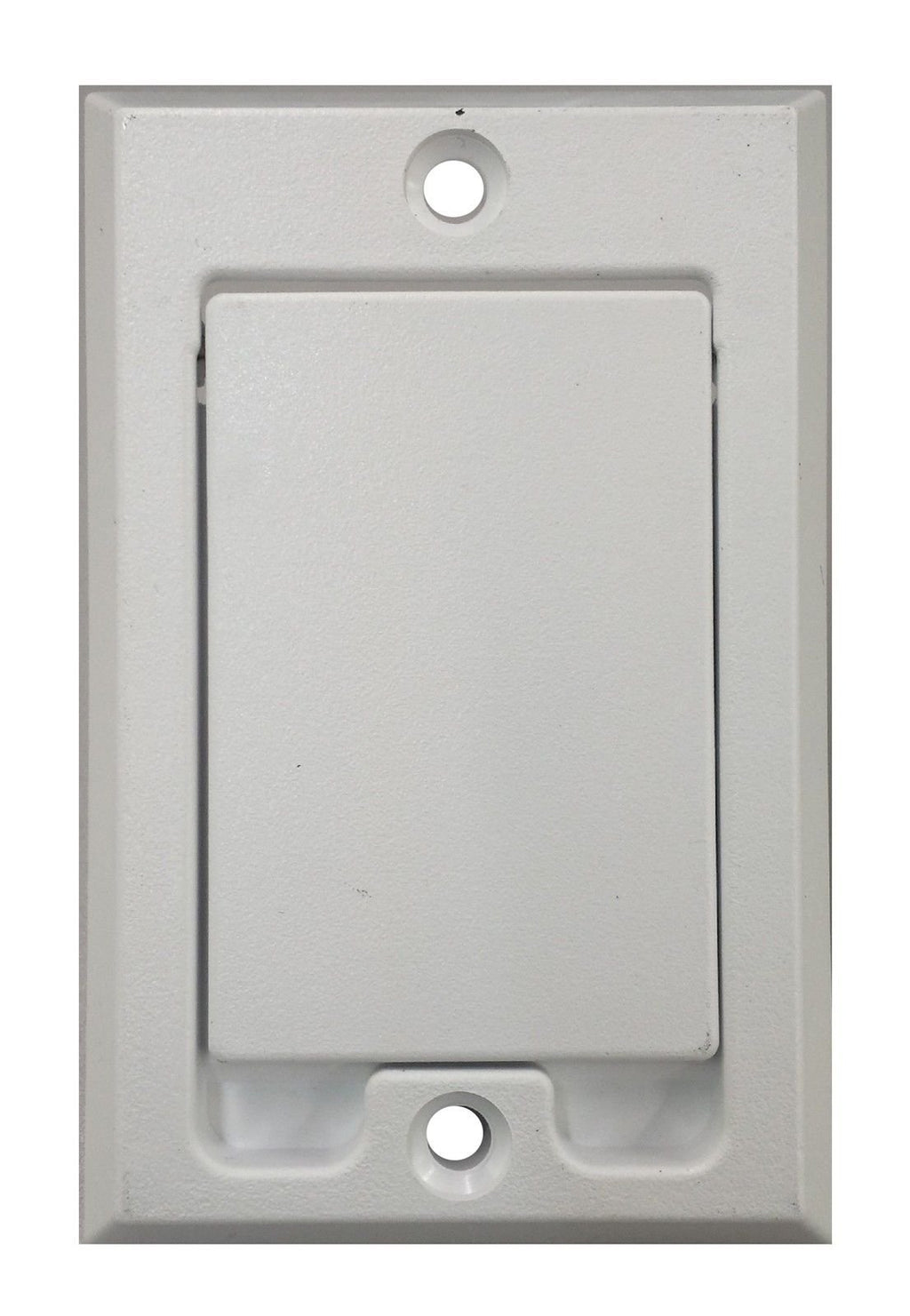 Central Vacuum Square Door Low Volt Inlet Wall Plate - White