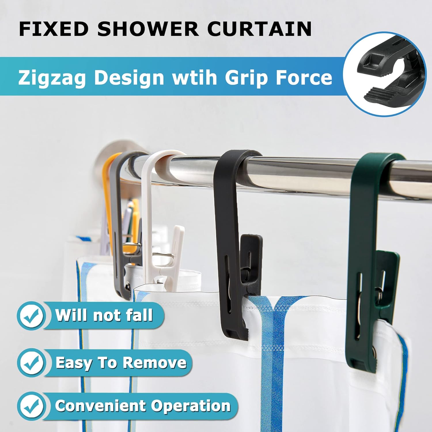 XoYoZo Laundry Hooks - Versatile Clips Hanger for Organizing Socks, Boots, Bras & Towels - 4 Pcs (Black)