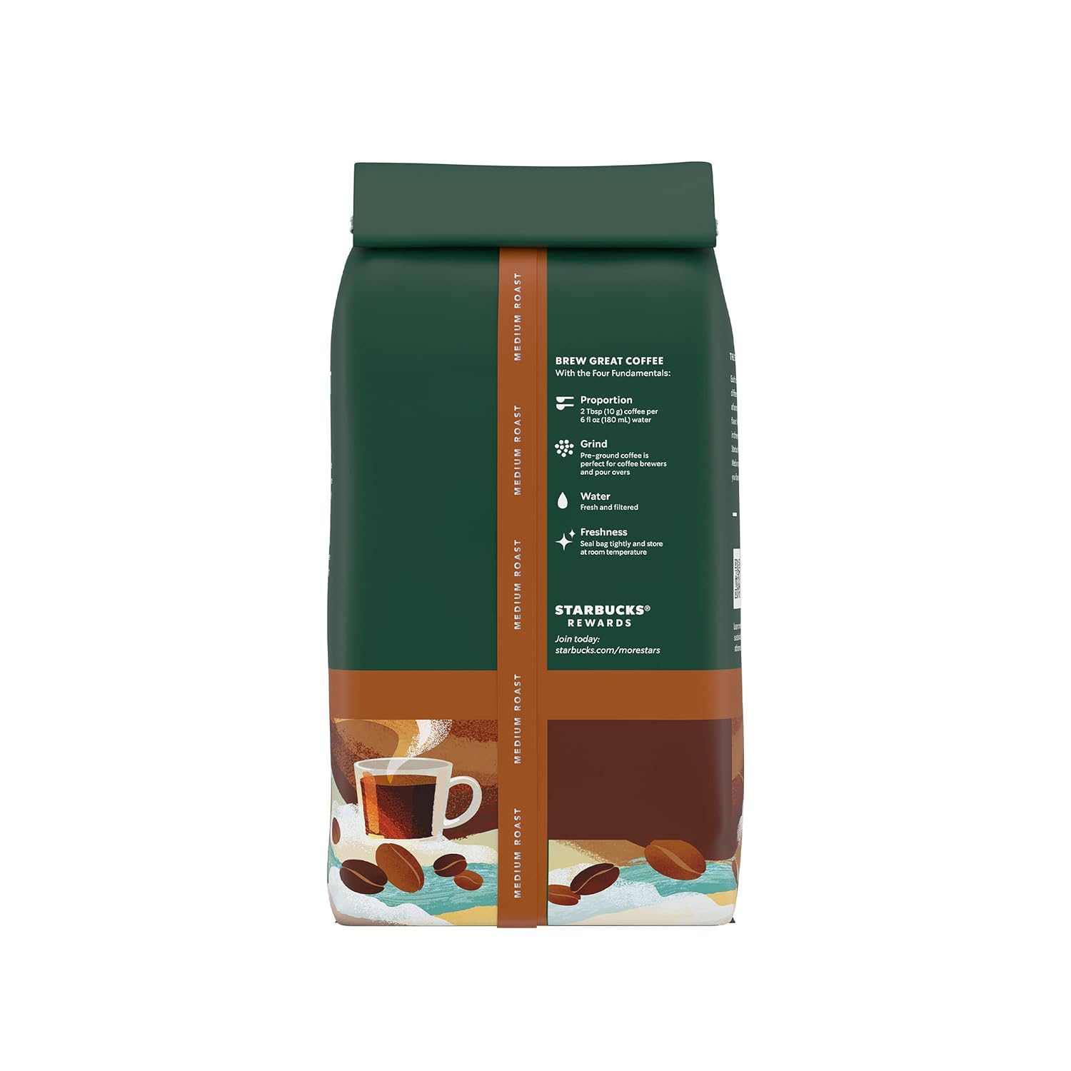 Starbucks Ground Coffee - Medium Roast Breakfast Blend | 100% Arabica, 3 Bags (12 oz Each)
