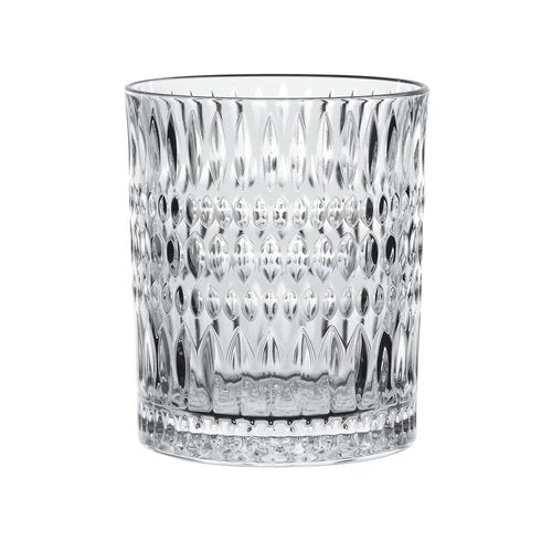 Nachtmann Ethno Crystal Tumblers – Set of 4 Lead-Free 10.25 oz Glasses with Arabesque-Inspired Design, Refined Barware for Cocktails, Whiskey, Water, Spirits, Entertaining at Home & Events