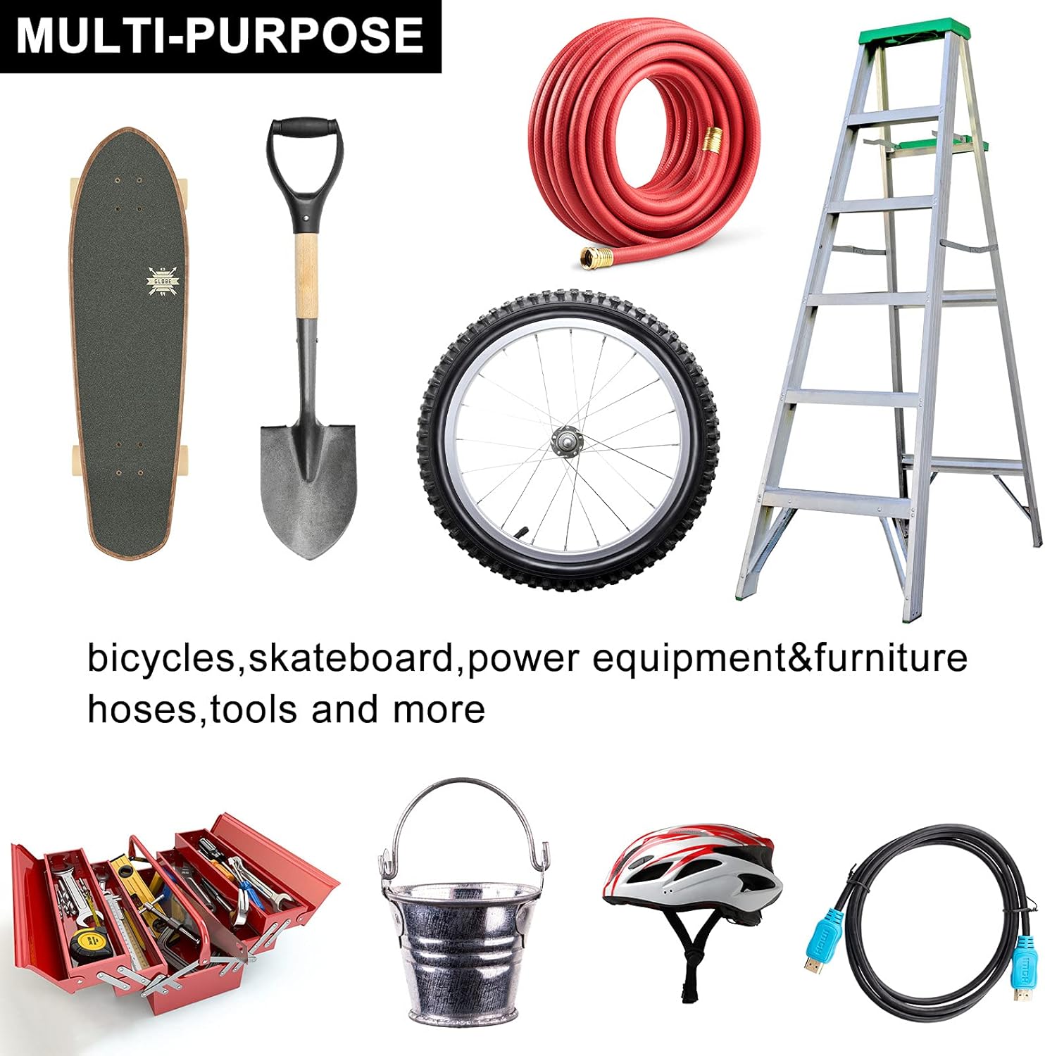 Skiennix 12PCS Heavy-Duty Bike Storage Hooks - Wall-Mounted Design for Bikes & Gear Storage