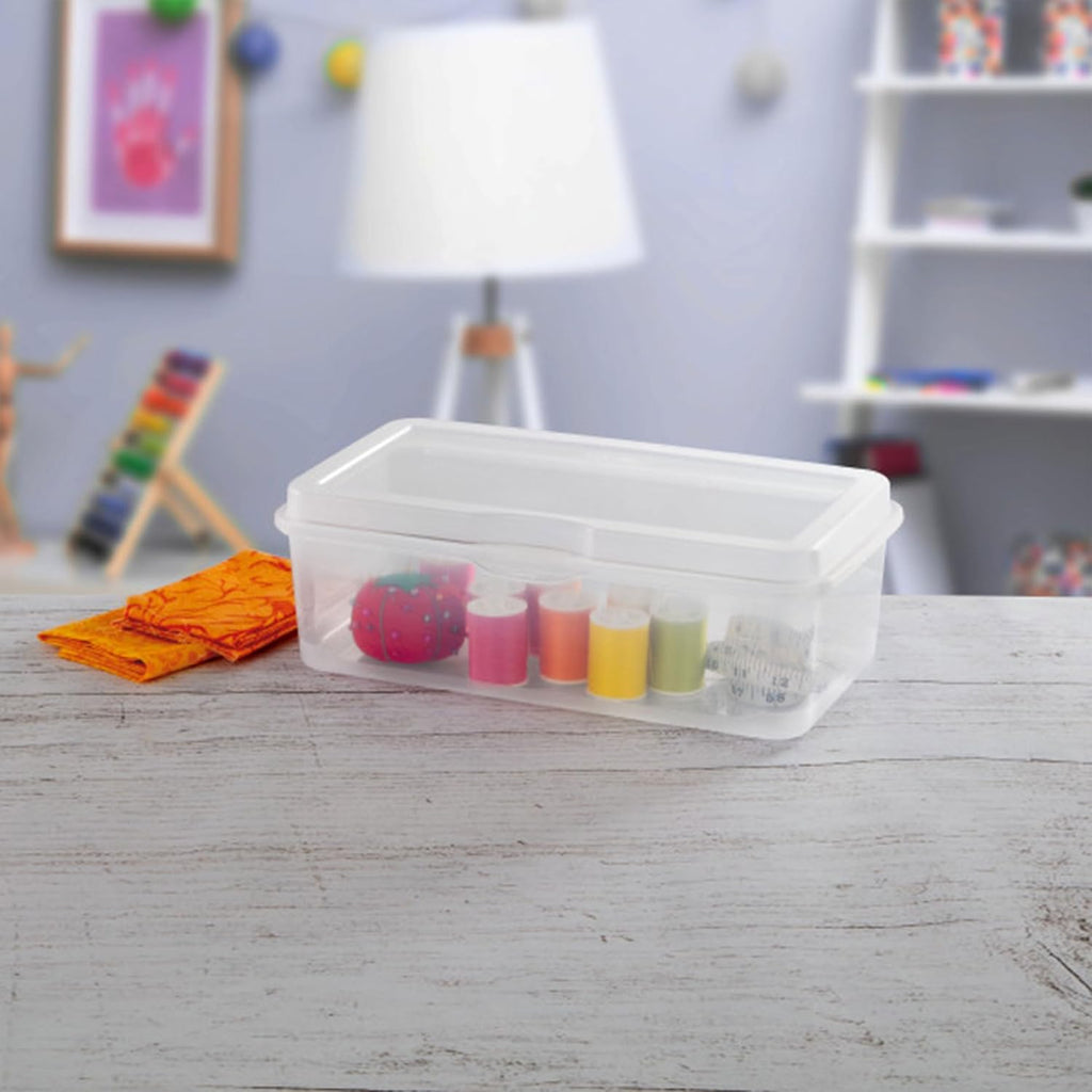 Sterilite 12-Pack Clear Flip-Top Stackable Storage Bins - Convenient Hinging Lid Design