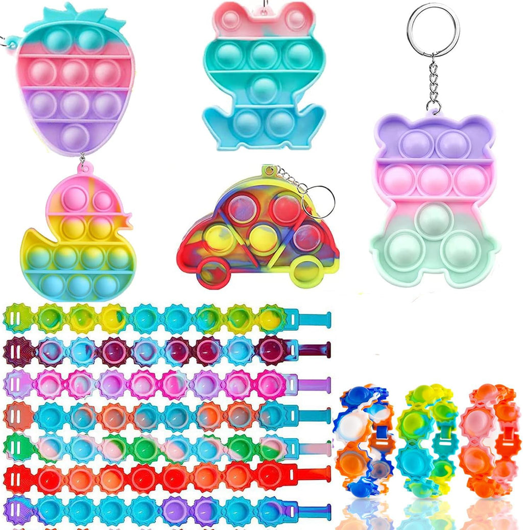 Skiennix 128 Pcs Easter Egg Fillers - Fidget Treasure Box Toys for Kids | Classroom Prizes & Goodie Bag Stuffers