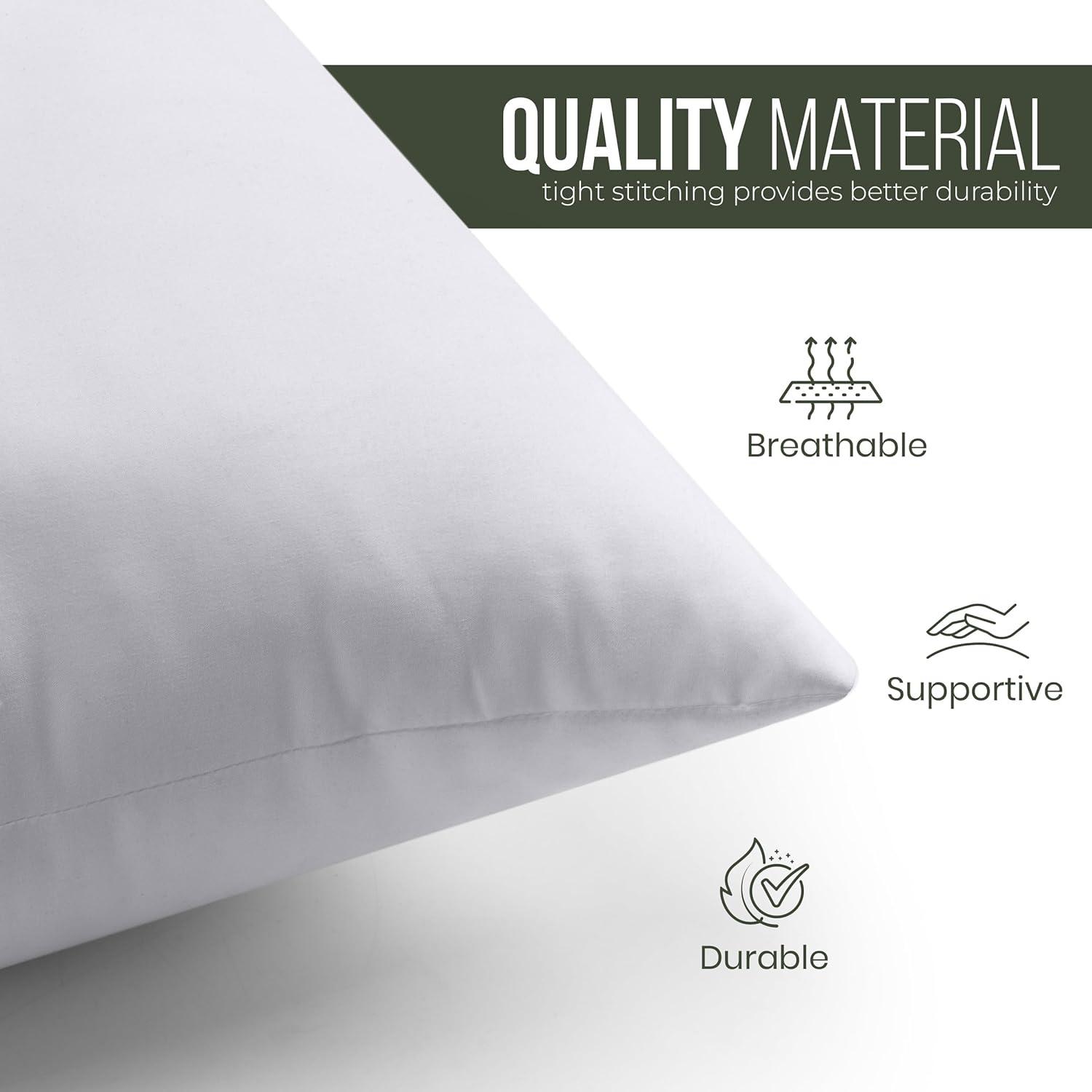 Utopia Bedding Throw Pillow - Fluffy 26 x 26 Inches Down Alternative Cushion in White | Perfect for Bed, Sofa & Couch