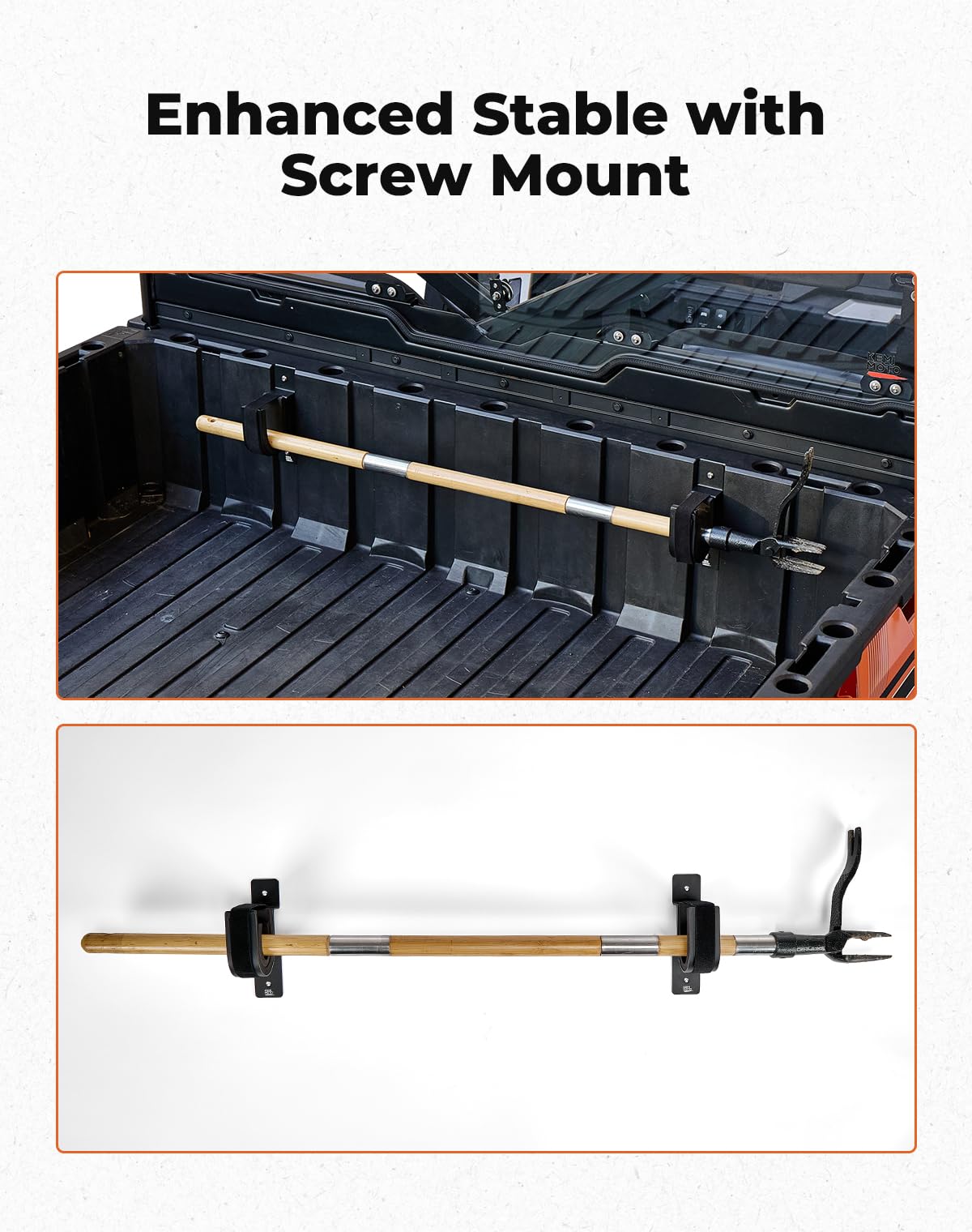 KEMIMOTO UTV Tool Rack, Screw Mount UTV Tool Holder Shovel Bow Rack for Side by Side Snowmobile Garage Wall Compatible with Can Am Defender Polaris General Ranger Pioneer CFmoto Uforce