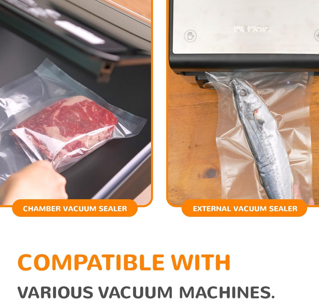 Wevac Food Vacuum Seal Roll - 8” x 150’ BPA-Free Bags with Cutter for Meal Prep & Storage