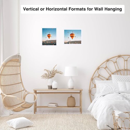 JCJMY 8x9 Picture Frame - White Wall Mount & Tabletop Display | Shatter-Resistant Plexiglass