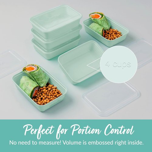 Bentgo Prep - Reusable 20-Piece Meal Prep Containers | BPA-Free, Microwave & Dishwasher Safe (Mint)