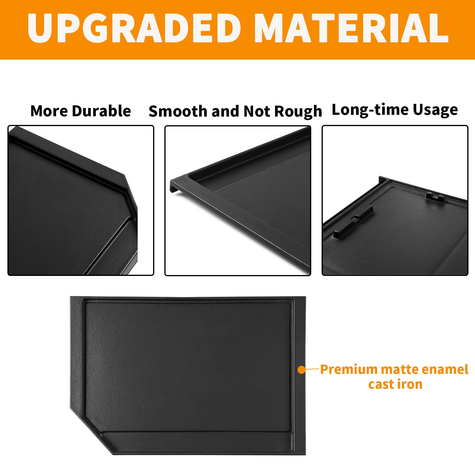 Upgraded JXGRIDL236 Griddle Replacement for GE Stove Parts Cast Iron Griddle Plate PGP7036SLSS JGP5036SLSS GE Cafe Profile Range Griddle 36 Inch Stove Top Cooktop Side Burner Flat Top Pan