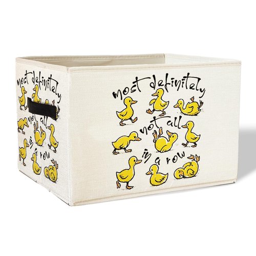 XDFVL Funny Yellow Ducks Storage Basket Bins With Handles for Girls Kids, Funny Yellow Ducks Foldable Organizer Basket Toybox for Girls Room Nursery Bedroom Bathroom Clothes Toys Books