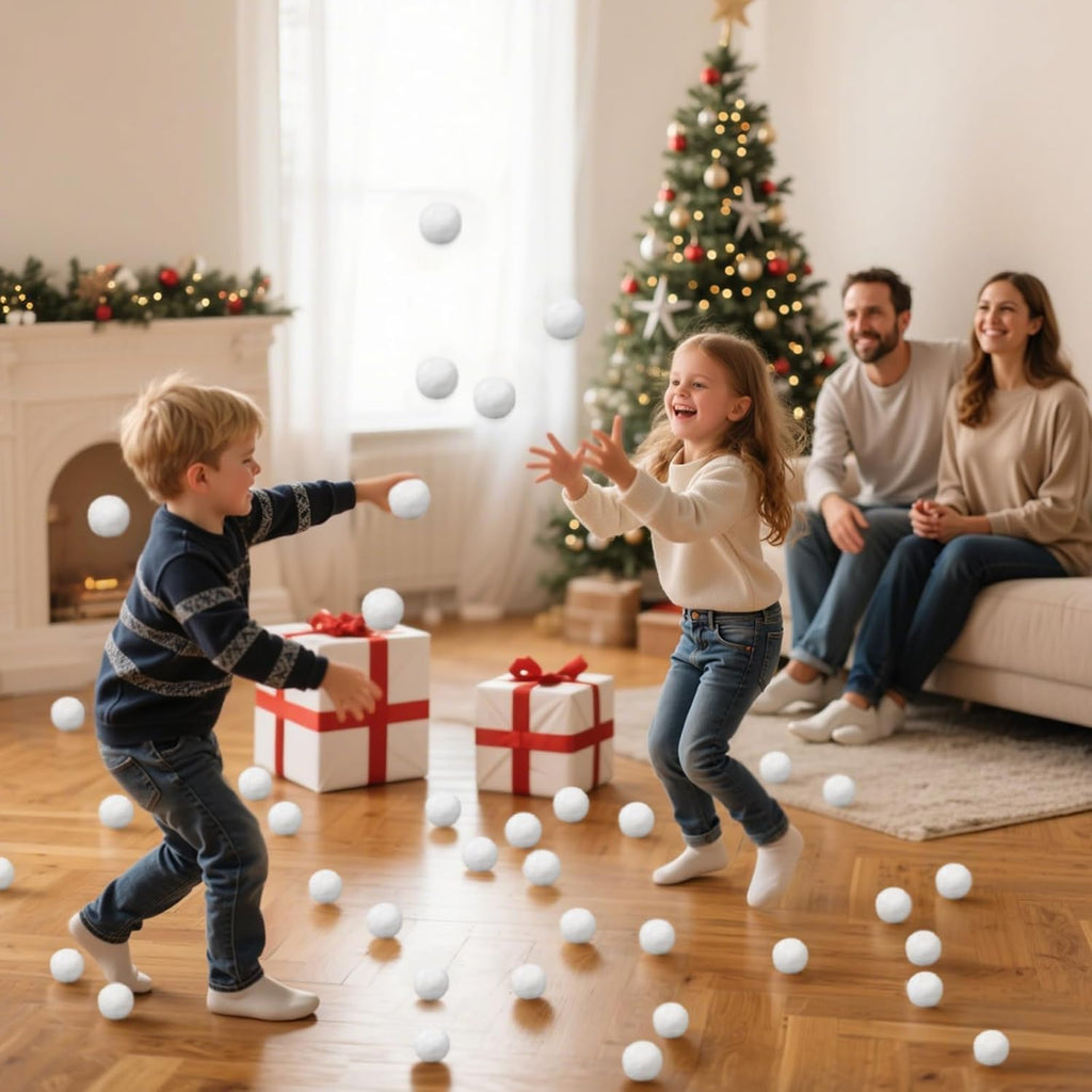 Supoice 40 Pack Snow Balls - Realistic 2 Inch Indoor & Outdoor Snow Fight Toys | Perfect for Christmas Fun