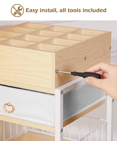 Enthralite Makeup Storage Organizer for Bedroom: Make Up Holder with Drawer - Vanity Organization for Skincare Cosmetic Brush Beauty Accessories