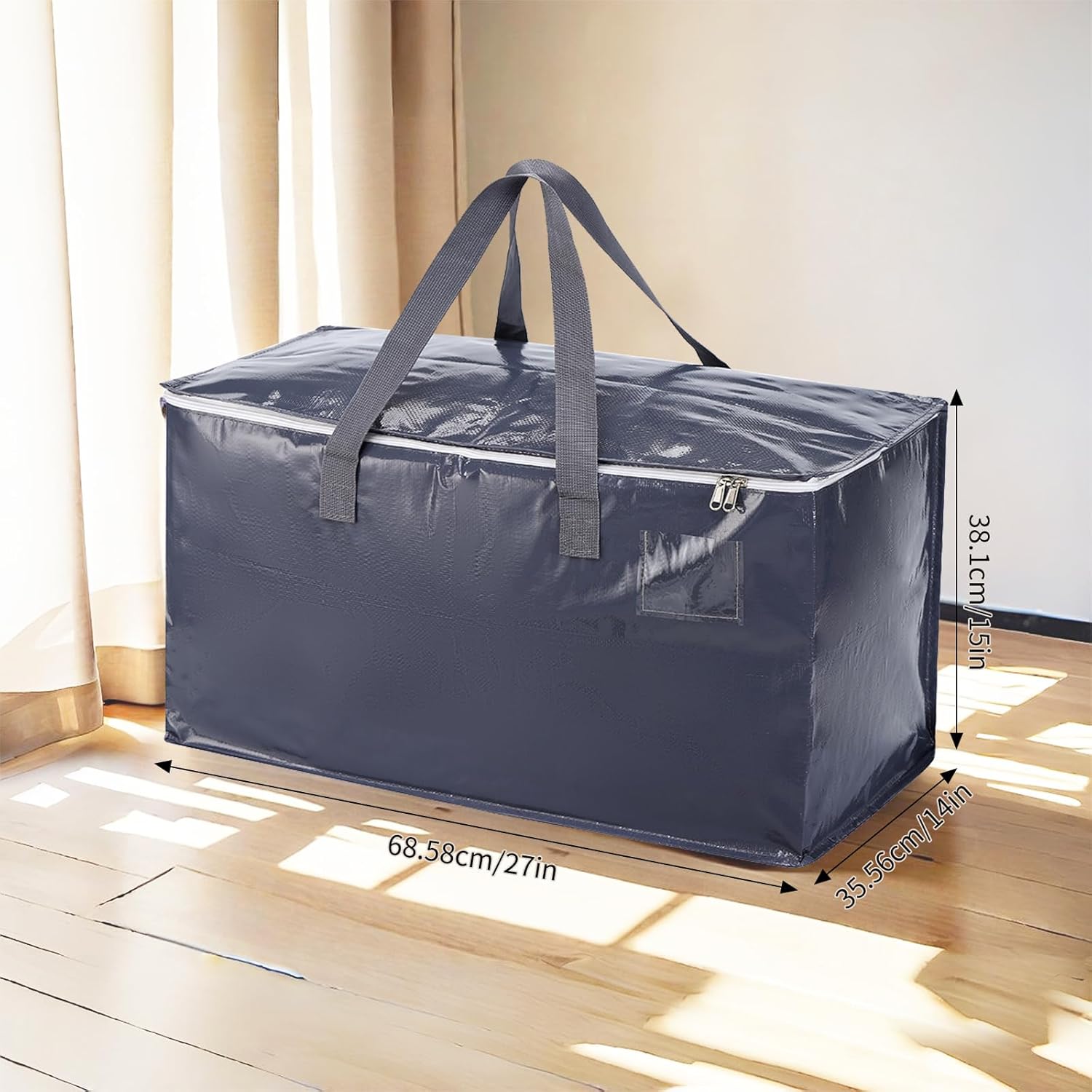Skiennix Extra Heavy Duty Moving Bags - 6 Pack, Water-Resistant Storage with Zippers & Handles, Black