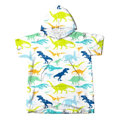 Gifts Amor Hooded Towel, Bath Pool Beach Poncho for Kids, Quick Dry/Sand Resistant, Small (3-10 Year Old), Dinosaurs