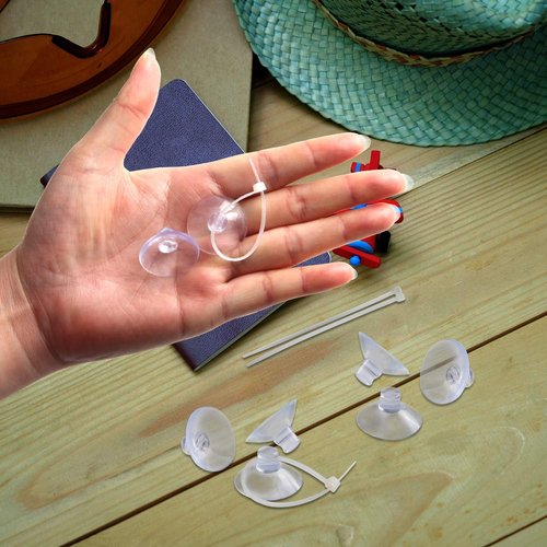 FEBSNOW Aquarium Suction Cups - 30 PCS Adjustable Clips with Cable Ties for Plants & Shrimp Nest