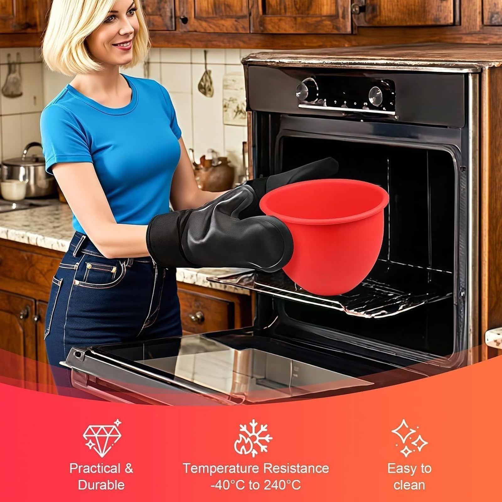 Silicone Mixing Bowl Liners for KitchenAid Mixer Non-Slip, Food Grade Heat-Resistant for 5 Qt Kitchen Aid Silicone Bowl Insert, Baking, Kneading & Whipping Accessory 3-Pack (White, Black, Red)