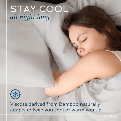 Hotel Sheets Direct King Size Bed Sheet Set - 100% Bamboo Viscose, Cooling & Breathable, White | 4 Pieces
